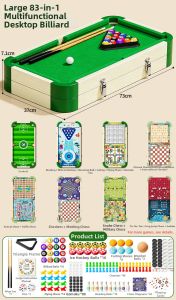 KAKABEIER | Childrens Game Table 2-Player Battle Pool Table Building Blocks