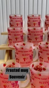 Personalized Frosted Mug FREE LAYOUT Birthday Baptism Wedding Anniversary Christening