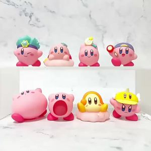 Bandai | 2026!!Star Kirby Action Figures Toys Cute PVC Kirby Action Figurines with Cartoon Kirby Drawstring Storage Bag