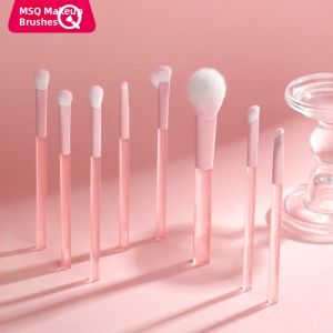 MSQ | Spring Peach 8-Piece Makeup Brush Set for Eyeshadow Contour Blush Eyeliner and Concealer