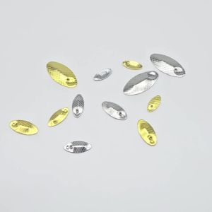 30Pcs Metal Fish Scale Spinner Blades Gold Silver Oval Lure Replacement Sheets DIY Spoon Bait Accessory for Trout Bass Fishing