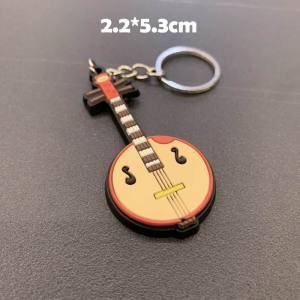 Musical Instrument Keychain Silicone Guitar Keychain Piano Small Gift Souvenir Violin Key Chain Guzheng Ornaments