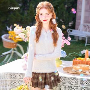 HEYINI | Áo Thun Dài Tay Phong Cách Pháp Nữ Thời Trang Có Ren