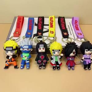 Bandai | Naruto Anime keychain Hatake Kakashi Character Key Chain Cartoon Bag Car Key Decorations Gifts for Fans