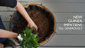 Hanging Pot Metal Plant Flower Hanging Pots Basket Black Metal Chain Coconut Coir Liner for Indoor Outdoor Decoration