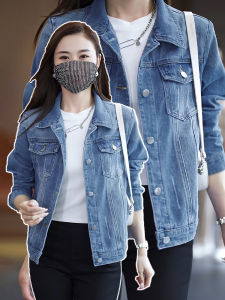 Korean Style Versatile Short Denim Jacket Women Casual Long Sleeve Spring Autumn Fashion Slim Fit Pocket Decorated Button up Top