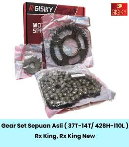 Gear Set-Gear Paket- Gigi Tarik Sepuan Asli Rx King & Rx King New Rxk Rantai Roda Kit (Drive Chain Kit) 37T-14T  428H-110L
