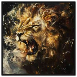 Tranh sơn dầu sư tử. Tranh treo tường dán tường canvas trang trí. CGI-1721