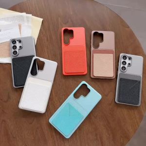 Luxury Litchi Leather V-Shaped Envelope Pocket Wallet For Samsung Galaxy S26 S25 S24 S23 Ultra FE Plus Camera Protection Cover