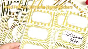Zacool 240 Pcs Gold Foil Name Tags Stickers(3"x 2") Gold Border Christmas Gift Tag Stickers Sticky Christmas Name Tags Stickers Gold Name Tag Labels for Gift Themed Party Family Home School Office