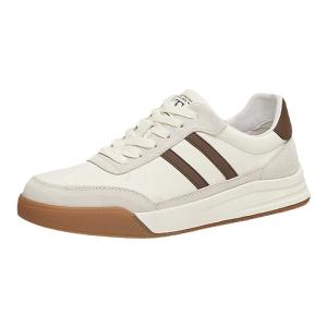 Tata Mens Retro Leather Casual Shoes Business Style Glue-Welded Up-Ups Rubber Outsole round Toe Flat Heel Color Block Design