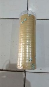 LAKBAN BENING TRANSPARAN PUTIH DOUBLE TIP DABELTIP 12 MM 1/2 IN MEREK JOYKO 1 PCS