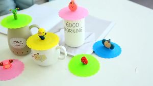 BOSSLU Penutup Gelas Bahan Silikon Anti Bocor Motif Karakter
