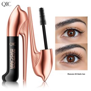 Mascara 3D Sợi Dài Đen Làm Dày Mi Chống Nước Kiểu Giày Cao Gót QIC Dụng Cụ Trang Điểm Mắt Giúp Làm Cong Và Dài Mi Nhanh Khô