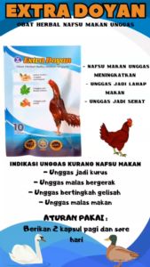 EXTRA DOYAN sawoeng biru - Obat nafsu makan ayam / unggas
