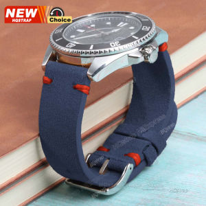 Two Sides Suede Watch Strap 18mm 20mm 22mm Handmade Colorful Stitching Band for Omega for Seiko Smartwatch Bracelet for Huawei