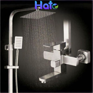 Sen Cây Tắm Đứng HATO Inox SUS 304 Mờ Vòi Sen Cây Vuông Nóng Lạnh 3 Chế Độ Xả Nước Chống Han Gỉ Chống Bám Cặn Canxi