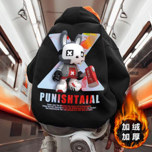 American High Street Fashion Brand Hip Hop Pullover Hooded Sweatshirt Mens Chinese Fad Loose-Fitting plus Size Large Size Fleece-lined 150.00kg Hoodie