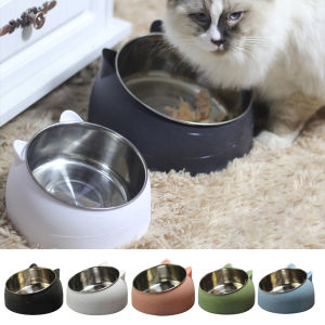 CRUSHES Durable Puppy Feeder Stainless Steel Protect The Cervical Spine Water Food Dish Pet Dog Cat Feeding Bowl