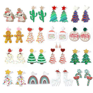 ต่างหูคริสต์มาสปีกเกอร์สตางค์แบบใหม่ ดีไซน์หรูหรา วัสดุอะคริลิก เครื่องประดับแฟชั่นสำหรับผู้หญิง ที่มาจากจีนแผ่นดินใหญ่