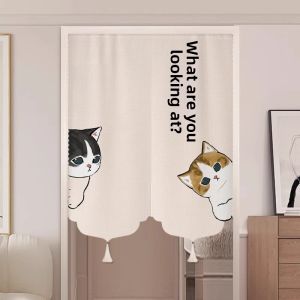 HUAJIANYU | Cute Cat Pattern Half Curtain for Home