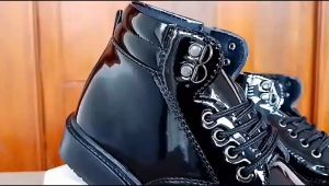 Sepatu PDH Formal Pria Hitam Glossy Dinas Kerja TNI Polri Security Ankle Boot