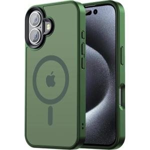 Matte Case For iPhone 16e 16 E 15 Pro Max 14 Plus 13 Mini 12 11 SE 2022 2020 iPhone16 16Plus Magsafe Mag Safe Phone Cover Green