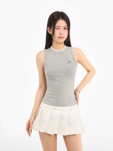 American Style Grey Knitted Sleeveless Vest Women Summer Outerwear Inner Match Sport Tank Top Casual Fashion Commute