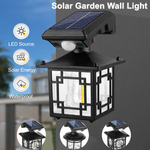 Solar Wall Light Outdoor Waterproof Wireless Automatic Lighting Control Lamp with 3 Modes Motion Sensor for Courtyard Fence Decor