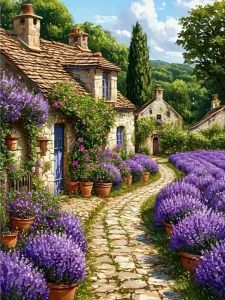 500/1000/1200/2000PCS Jigsaw Puzzle Lavender Village Landscape Art For Adults Great Weekend Relaxation And Family Fun Gift