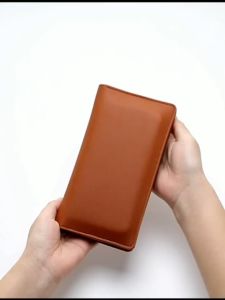 Fashionable PU Leather Phone Wallet Mens Ultra-Thin Long Bifold Wallet Waterproof & Simple Care Large Capacity