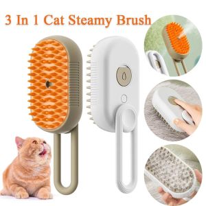 Cat Steam Brush Steamy Dog Brush 3 In 1 Electric Spray Cat Hair Brush For Massage Pet Grooming Comb
