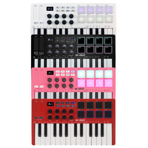 M-VAVE SMK-25 คีย์บอร์ด MIDI 25 คีย์ คอนโทรลเลอร์ 8 แป้นกลอง RGB Backlit เครื่องทำบีท คีย์บอร์ดดนตรี แป้นสไตรค์สำหรับการผลิตเพลง