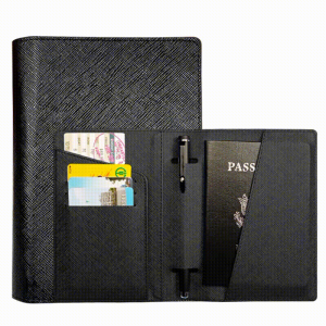 Korean Style Multi-Color PU Leather Cross-Position Clip Passport Holder Multi-Function Pen Stand Versatile Document Organizer