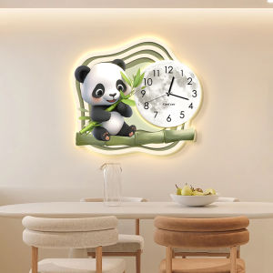 Modern Minimalist Acrylic Clock Wall Decorative Silent Kitchen Dining Room Living Room Cartoon Panda Atmosphere Light Painting