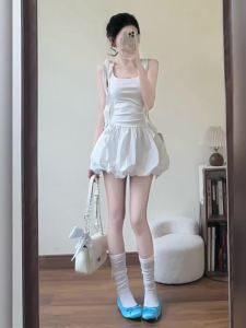 CHANGTONG | Cute and Stylish Waist-Tightening Puff Short Dress