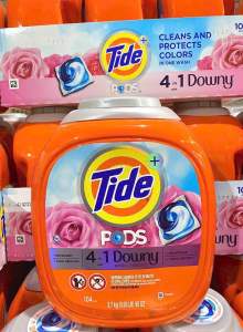 MẪU MỚI - VIÊN GIẶT TIDE POS 4 in 1 Có Nước Xả Hương Downy Hương Hoa Hồng 104 Viên Của Mỹ