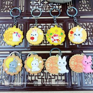 Creative Mid-Autumn Festival Gift Mooncake Keychain Toy Pendants Kindergarten Class Reward Small Festival Activities Souvenir
