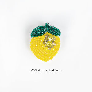 Handmade Beaded Fruits Apple Strawberry Avocado Fabric Patches Sewing Accessories for Caps Shoes Bags Clothes Decorations