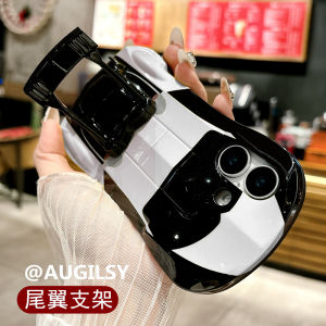 High-End Car Rear Wing Support Phone Case Creative Protection for  15pM 16proMax 13 XR 12 14Plus 11 with Airbag Anti-Fall