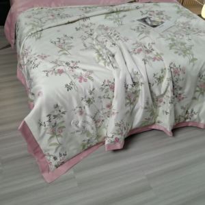 ชุดผ้านวม Tencel ฤดูร้อนสี่ชิ้น ผ้าไหมน้ำแข็งเดี่ยว/คู่ ผ้าห่มฤดูร้อนเย็นสบาย ผ้าห่มปรับอากาศ ชุดเครื่องนอนสามชิ้น