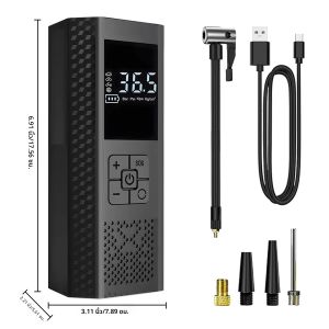 ปั๊มลมรถยนต์แบบพกพาไร้สาย สำหรับยางรถยนต์ จักรยาน บาสเกตบอล เครื่องอัดลมไฟฟ้าขนาดเล็ก มินิ ปั๊มลมยาง 150 ปอนด์ต่อตารางนิ้ว