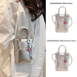 Mini Silver Commuter Crossbody Bag