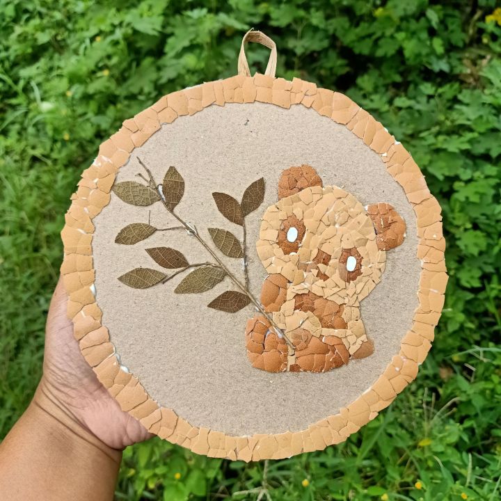 kolase cangkang telur kolase hewan hiasan dinding kulit telur mozaik