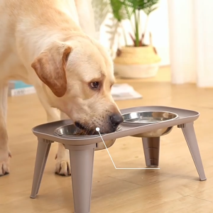 Pet Bowl Stainless Steel Double Cat Bowl Elevated Dog Bowls Folding Pets water dispenser Dogs Cats Food Water Feeder Detachable Double Food Water Bowls With Stand