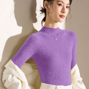 BALANYANG | Áo Len Cổ Cao Dày Sang Trọng Màu Xanh