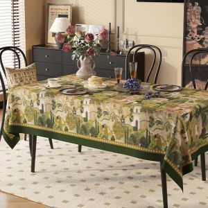 American Style Vintage Tablecloth Luxury Sensation Dining Tablecloth Waterproof Shenier Tea Tablecloth Atmosphere Countryside Style