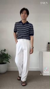 Nippon Boy กางเกงทรงเอวสูงขากระบอก หลวม รุ่นใหม่