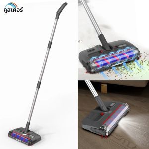 ไร้สาย Mop Cleaner เครื่องกวาดพื้นแบบหมุนไฟฟ้ามือถือทําความสะอาดขอบเครื่องทําความสะอาดพื้นพร้อมไฟหน้า LED