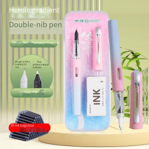 Hero | HERO P601 Double-sided Nib Gradient Fountain Pen Posture Correction for Primary Students Calligraphy Writing